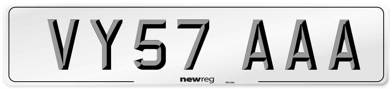 VY57 AAA Number Plate from New Reg